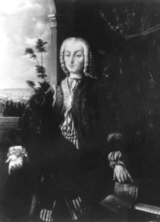 Portrait of Bartolomeo Cristofori, 1726. Source: Wikipedia.