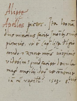 Agostino Vespucci's annotation about Leonardo's Gioconda (detail).