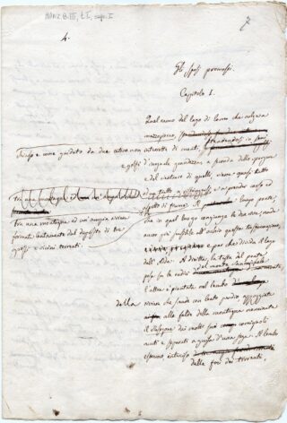 Manz.B.III, manuscript with the second draft of the novel ("Gli sposi promessi").