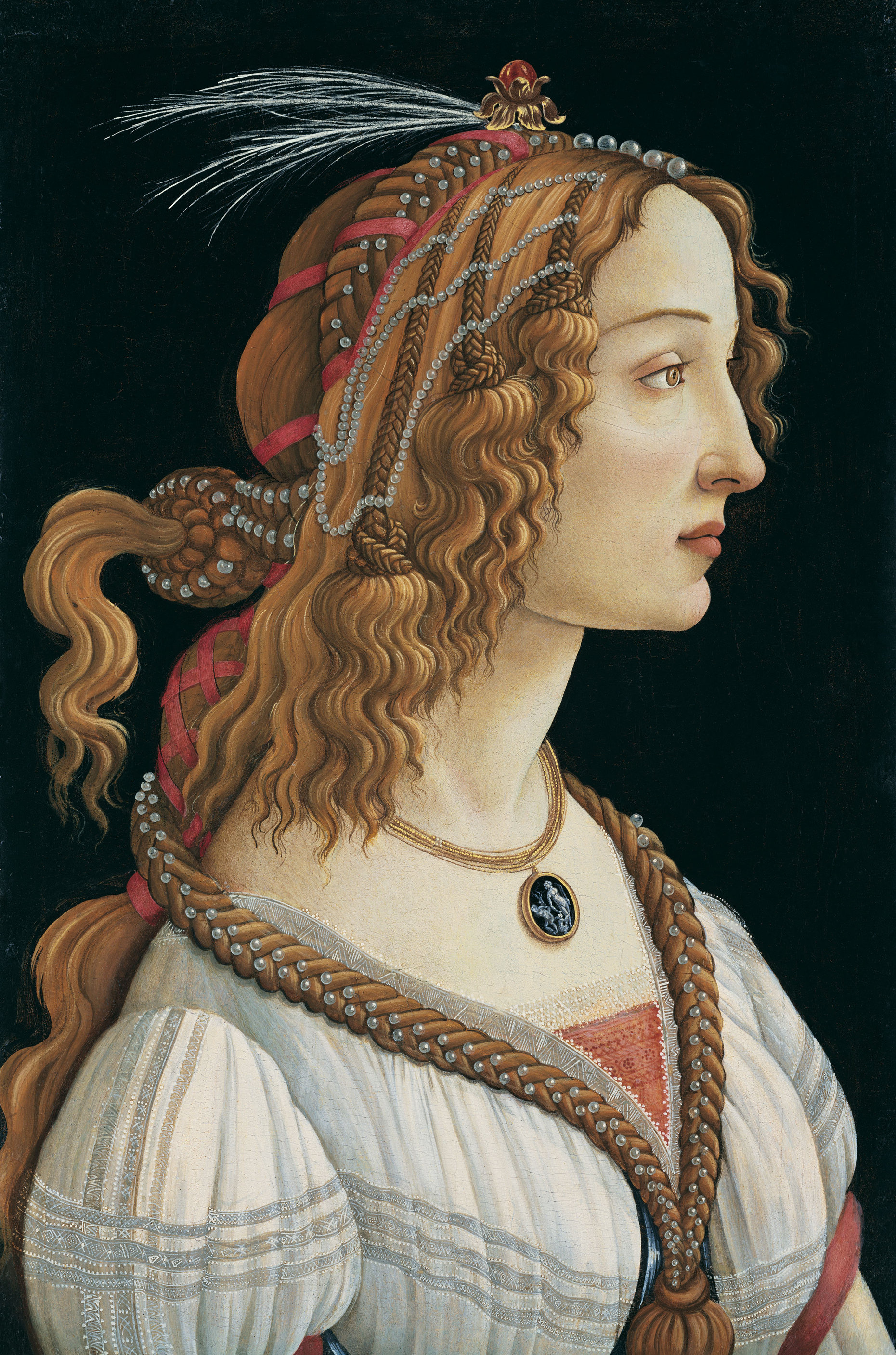 Sandro Botticelli - Idealized portrait of a lady (portrait of Simonetta Vespucci as nymph), ca. 1475 - Städel Museum Frankfurt