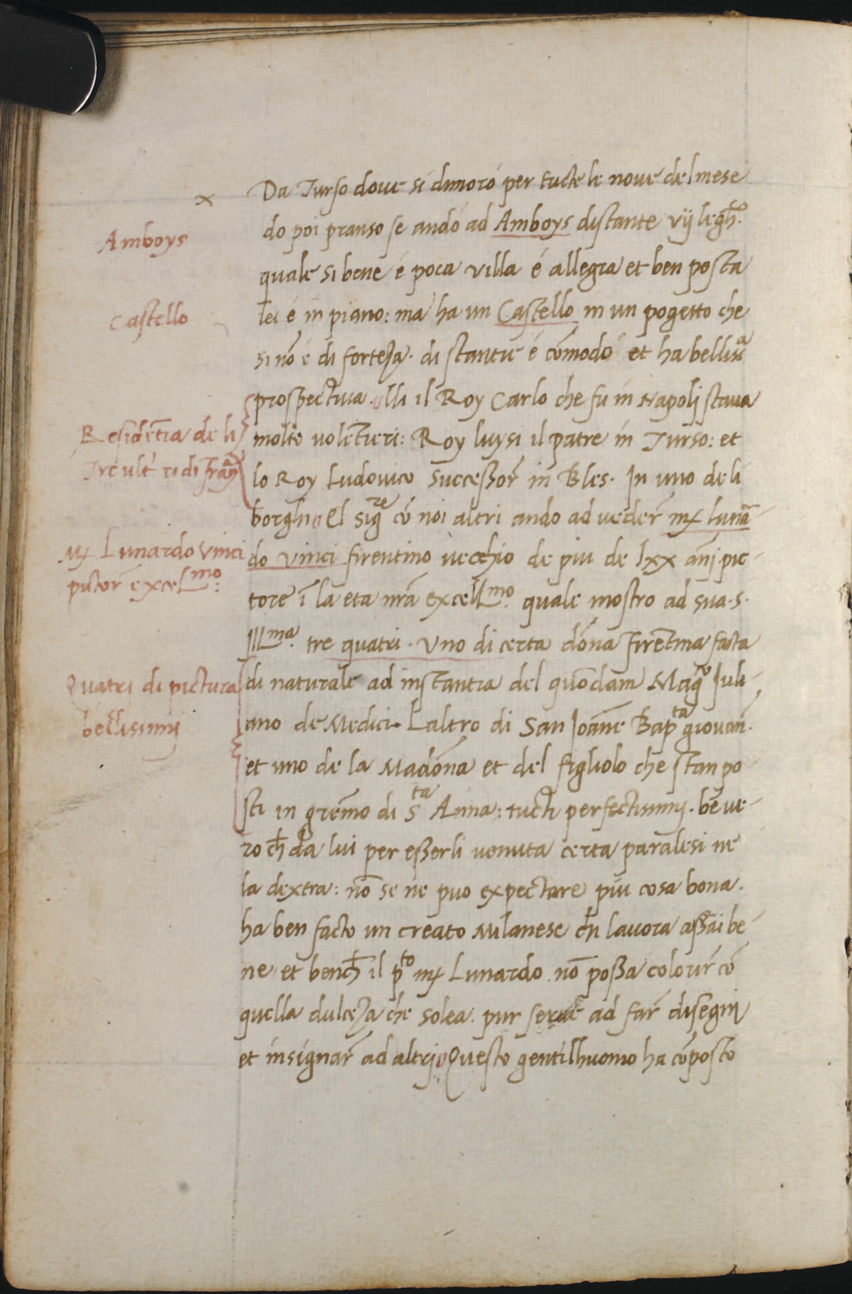 Antonio de Beatis - Account of the visit to Leonardo da Vinci - October 10 1517