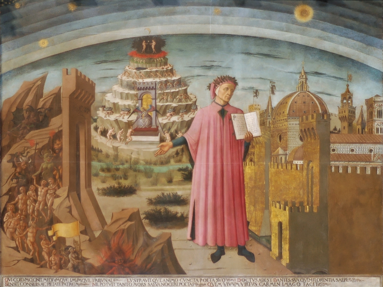 Domenico di Michelino - Dante with his Comedia - Florence Cathedral, Santa Maria del Fiore