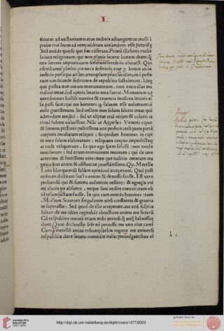 Cicero's "Epistulae ad Familiares" with Agostino Vespucci annotations, printed in Bologna (1477).