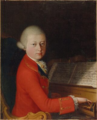 Fourteen-year-old Mozart in Verona in 1770. Portrait of Saverio Dalla Rosa (1745-1821). Source: Wikipedia.